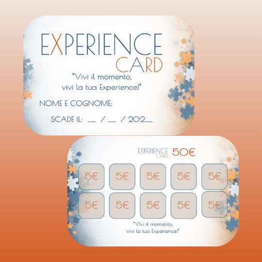 Fronte e retro della Experience Card di Novara